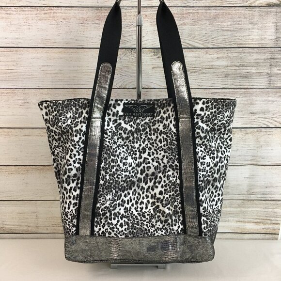 Victoria's Secret Leopard Metallic Large Cloth Tote Bag - Picture 1 of 14